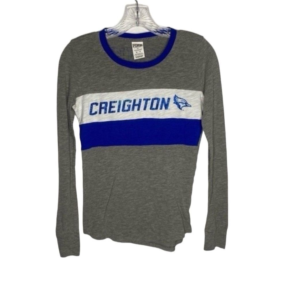 Pink Victoria Secret’s Gray Blue Long Sleeve Creighton Blue Jays Tee XS